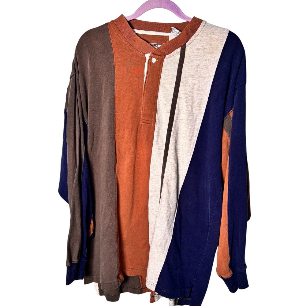 Sears Roebuck & Co Men's‎ Long Sleeve Rugby Shirt Color Block Size Large